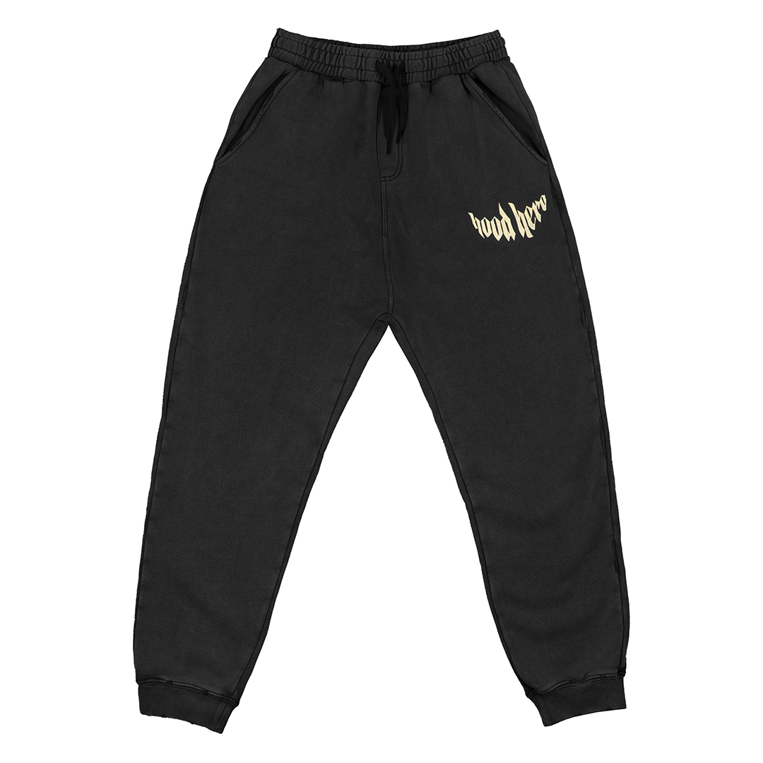 Vintage Joggers Street Heart - Black